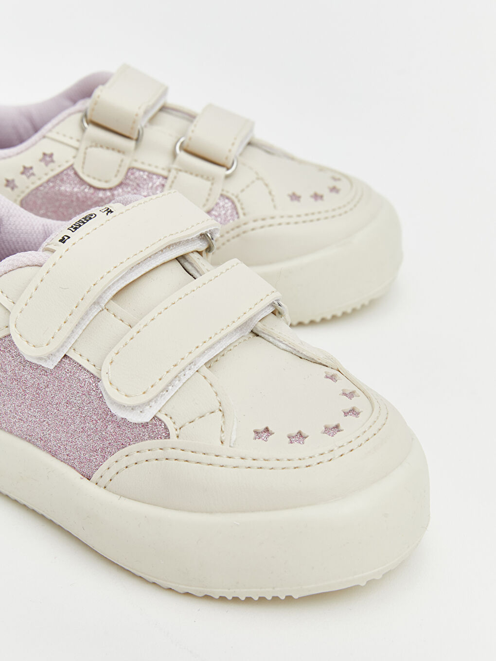 Ekru Deri Görünümlü Kız Bebek Spor Ayakkabı-2