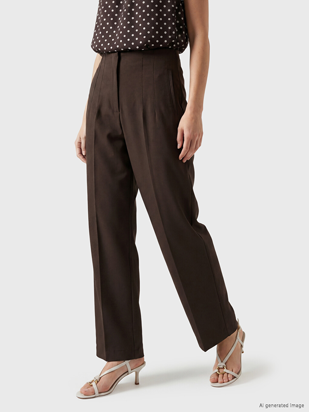 High Waist Slim Fit Women's Trousers-1