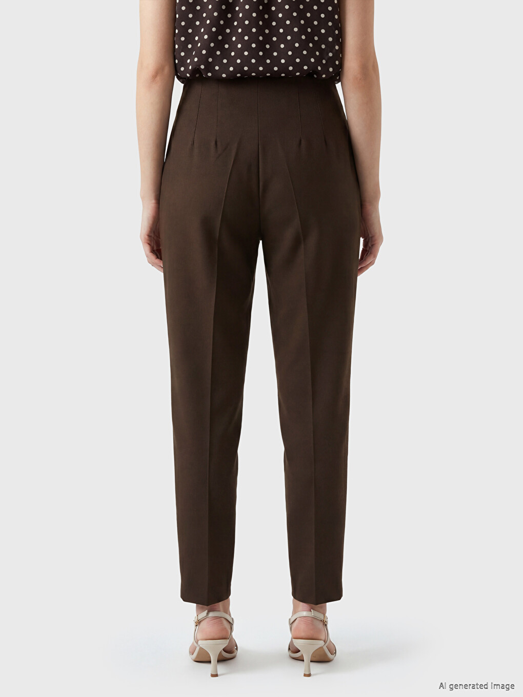 High Waist Slim Fit Women's Trousers-3