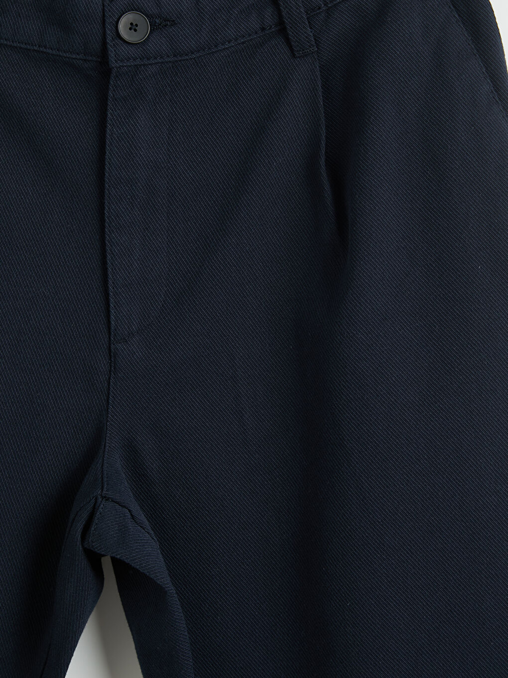 Lacivert Standart Kalıp Gabardin Erkek Pileli Pantolon-2