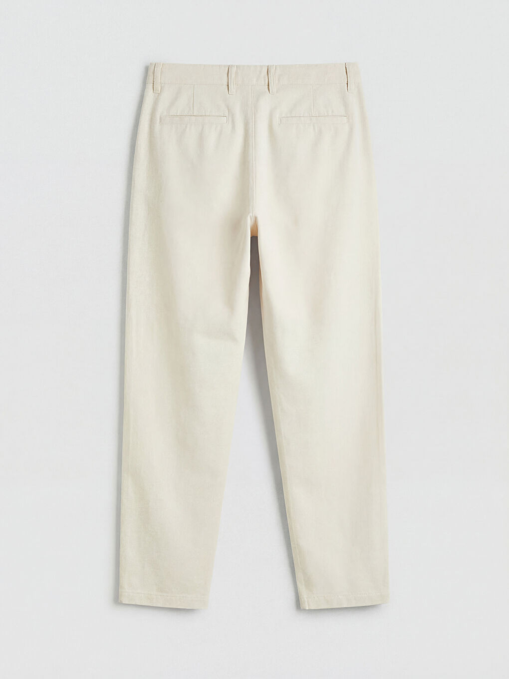 Bej Standart Kalıp Pileli Erkek Chino Pantolon-1