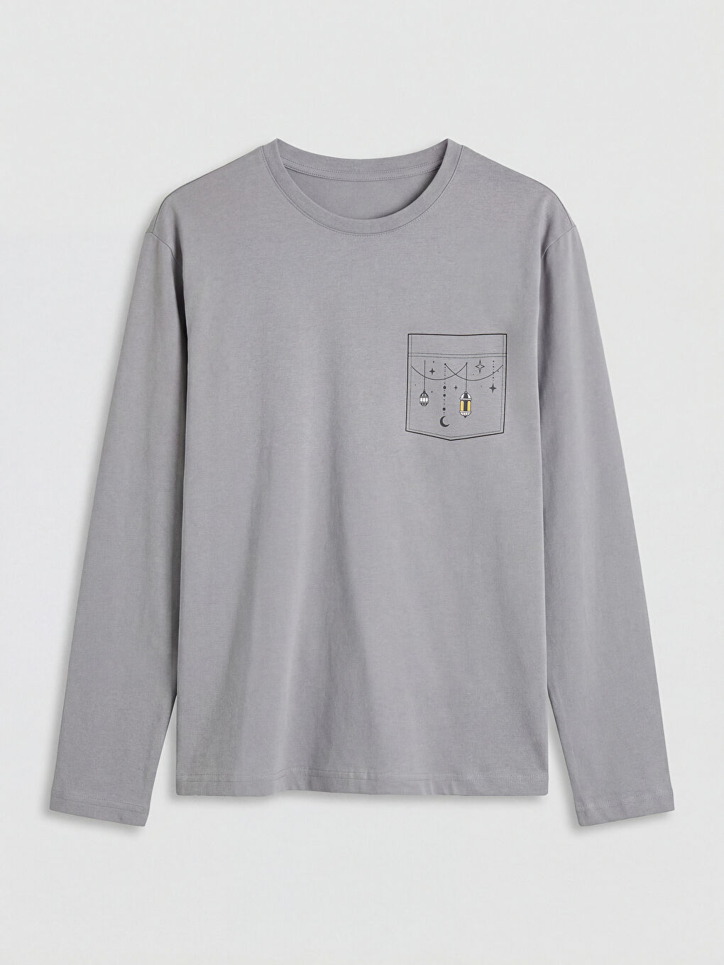 Antrasit Standart Kalıp Baskılı Erkek Pijama Takım-1