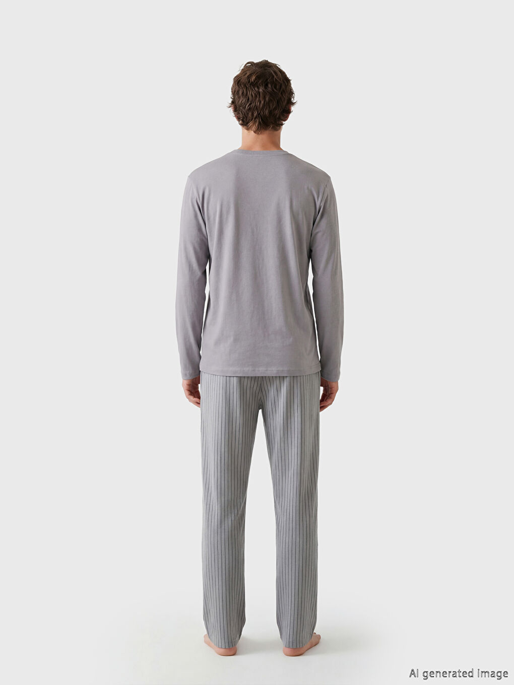 Antrasit Standart Kalıp Baskılı Erkek Pijama Takım-3