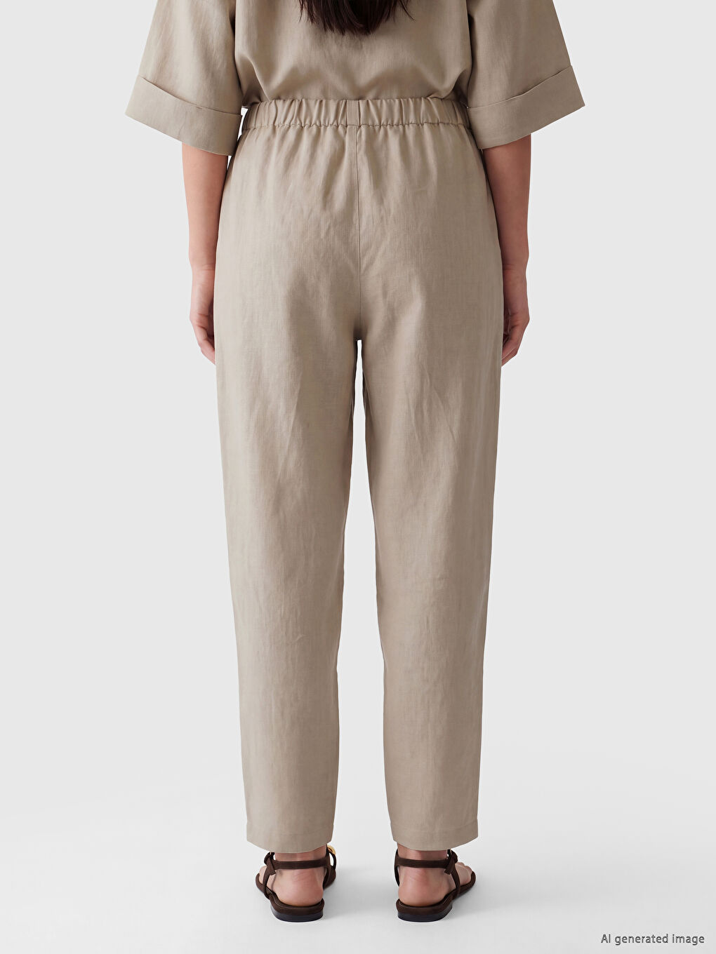 Woman Beige Trousers-3