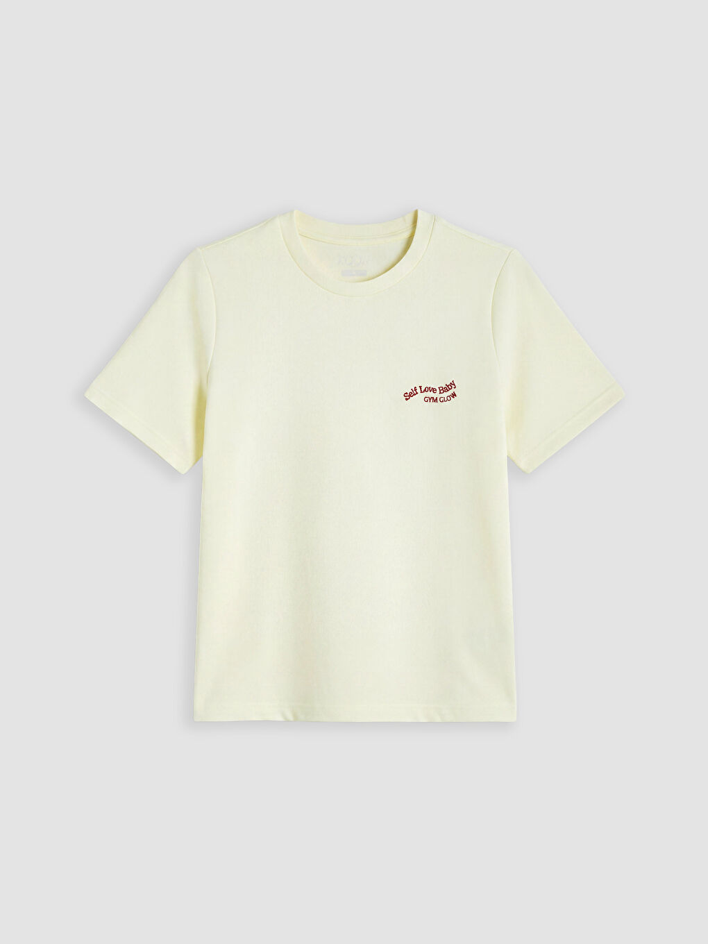 Sarı Soft Touch Nakışlı Kadın Spor Tişört-4