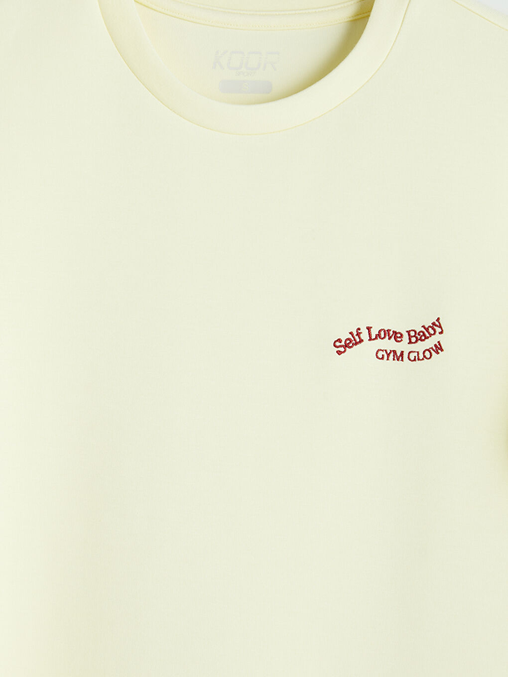 Sarı Soft Touch Nakışlı Kadın Spor Tişört-6