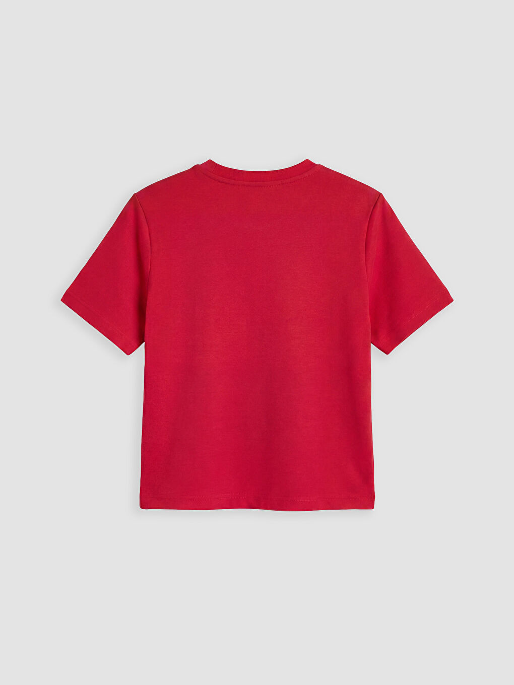 Kırmızı Soft Touch Nakışlı Kadın Spor Tişört-1