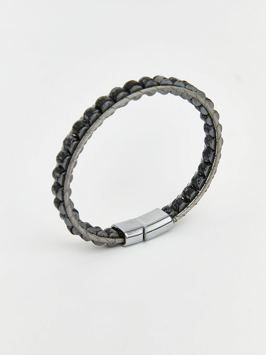 Gri Erkek Bileklik Seti 2'li-4