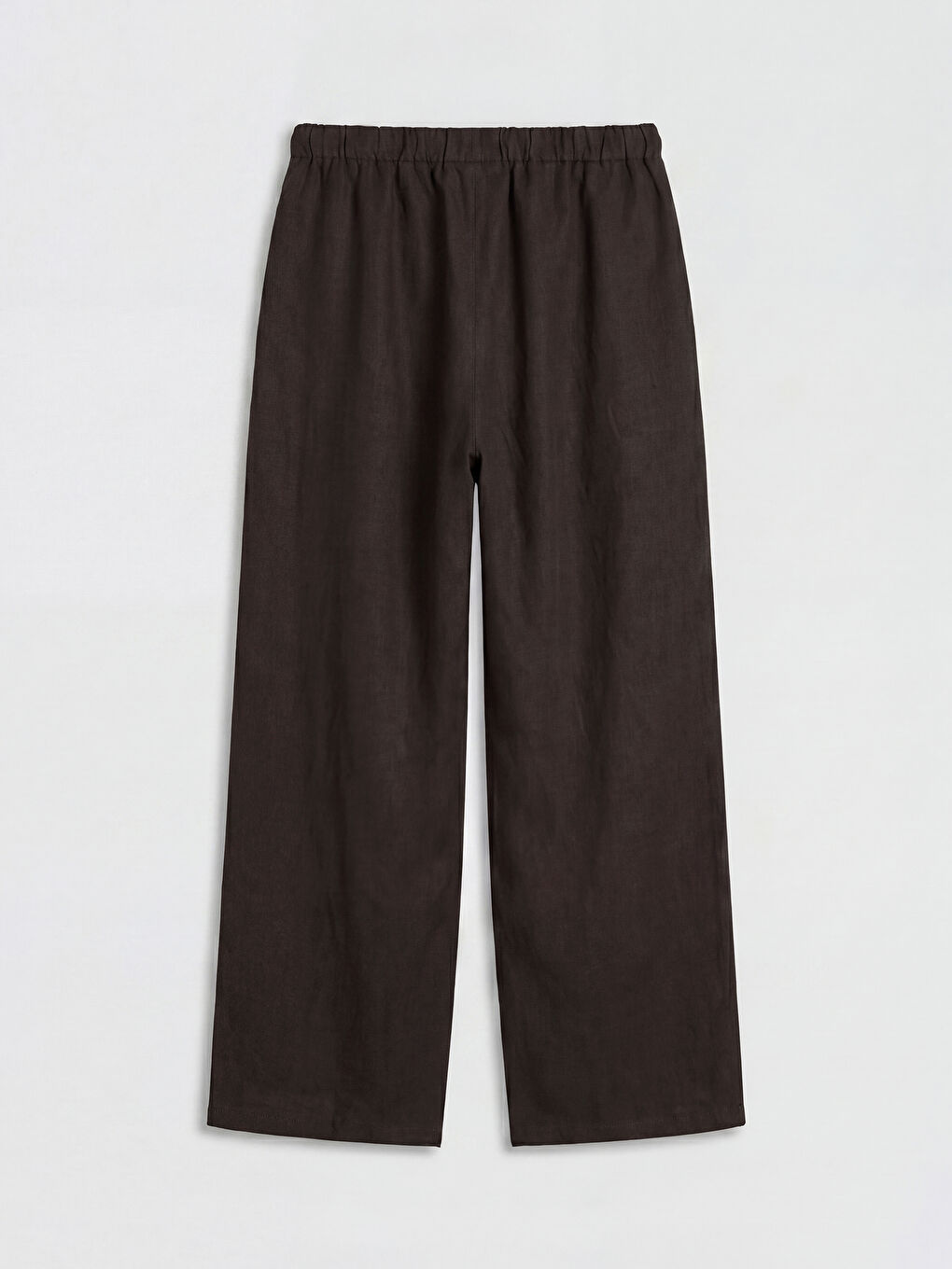 Kahverengi Keten Karışımlı Kadın Pantolon-1