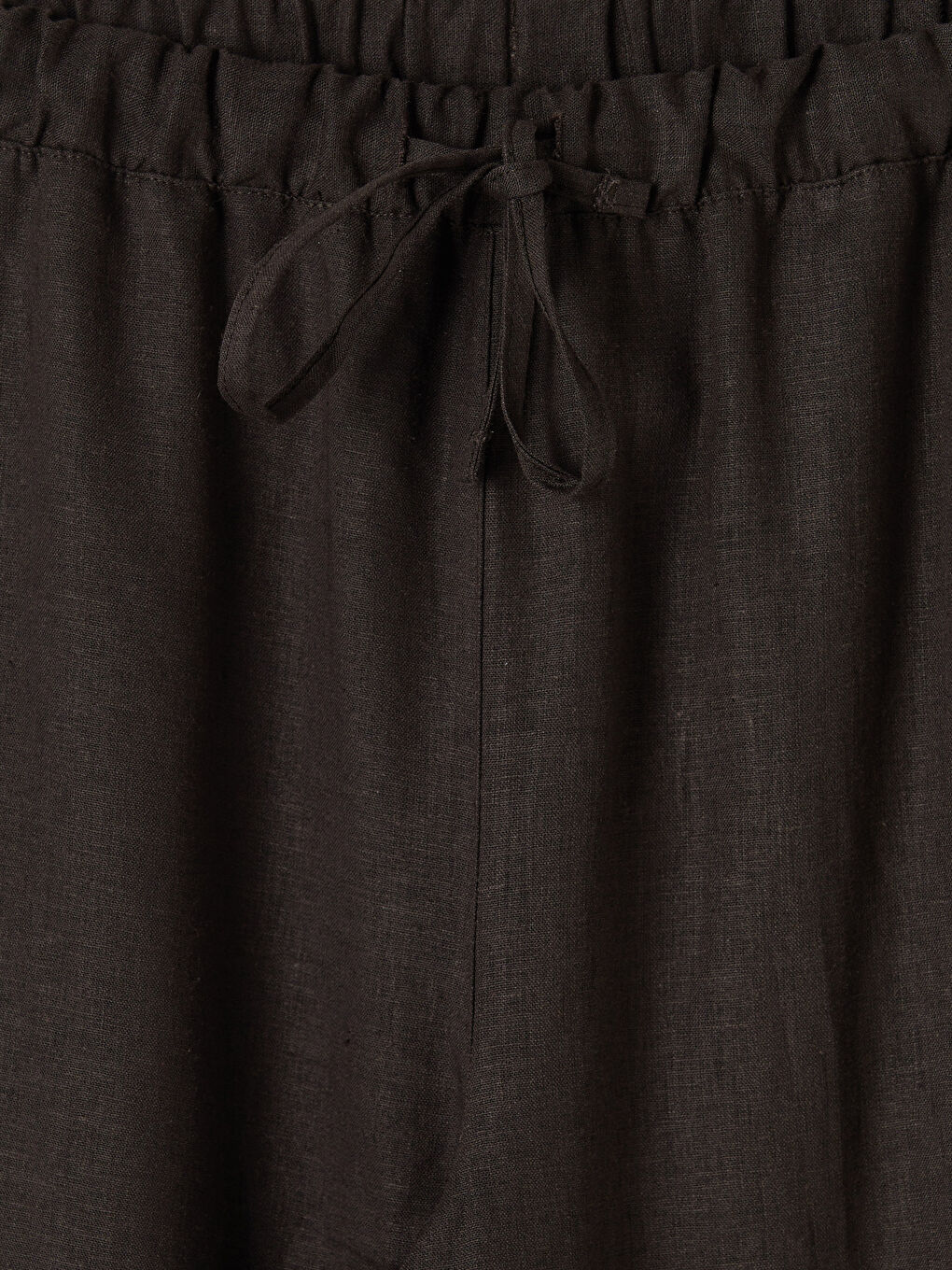 Kahverengi Keten Karışımlı Kadın Pantolon-2