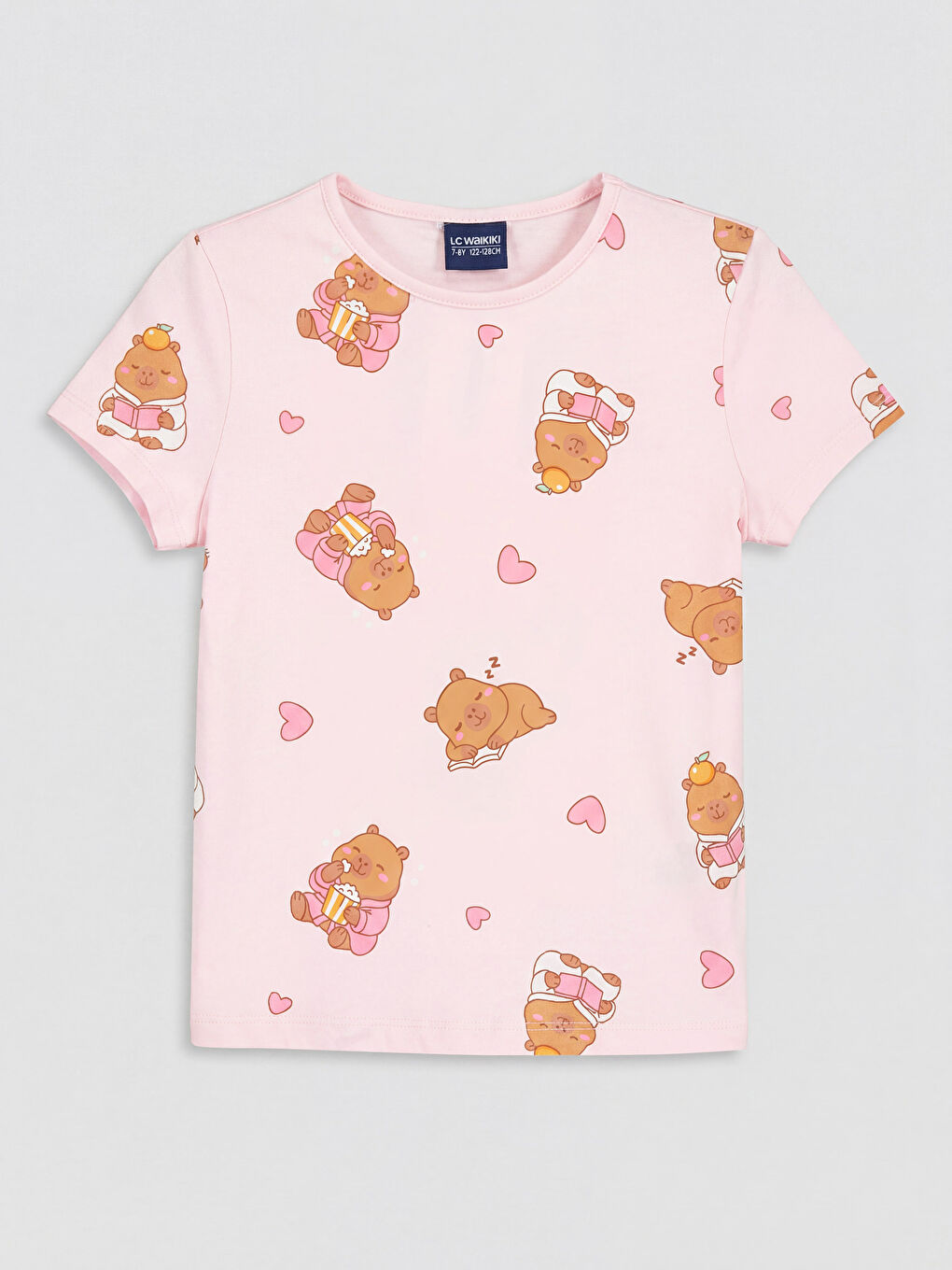 Kratka pidžama komplet sa okruglim izrezom za devojčice-1