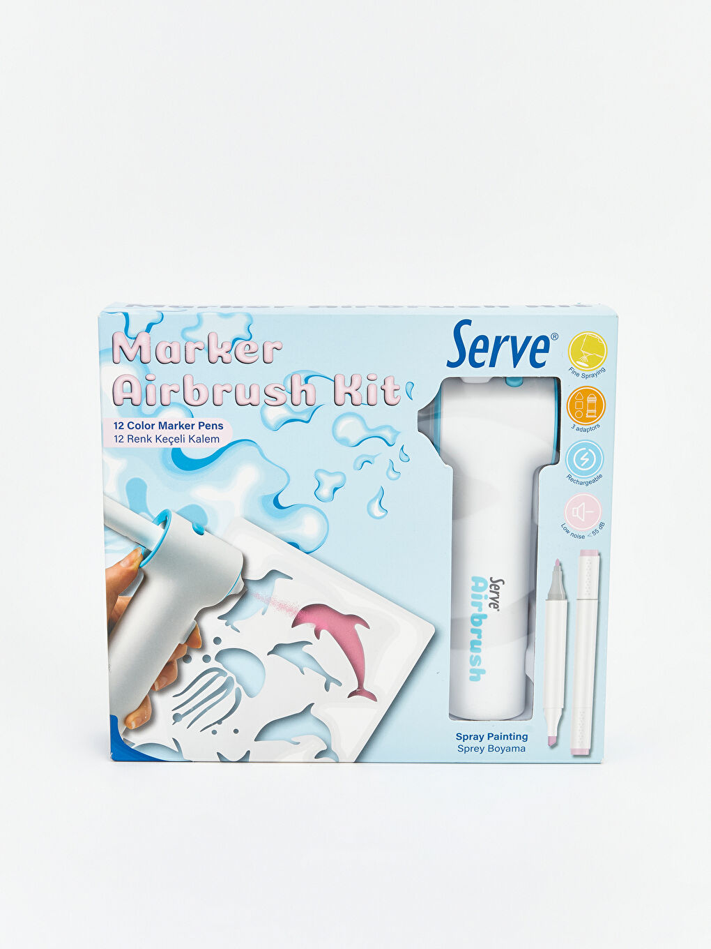 Marker Airbrush Kit - 12 Adet Keçeli Kalem-1