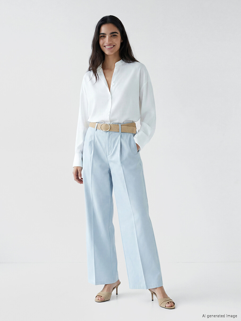 Loose Fit Belted Παντελόνι Για Γυναίκες