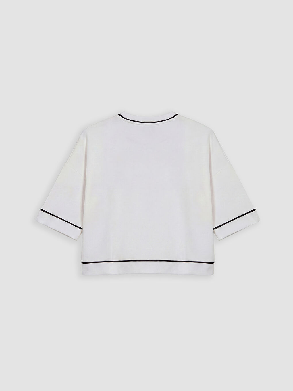 Beyaz Soft Touch Crop Kadın Spor Tişört-1