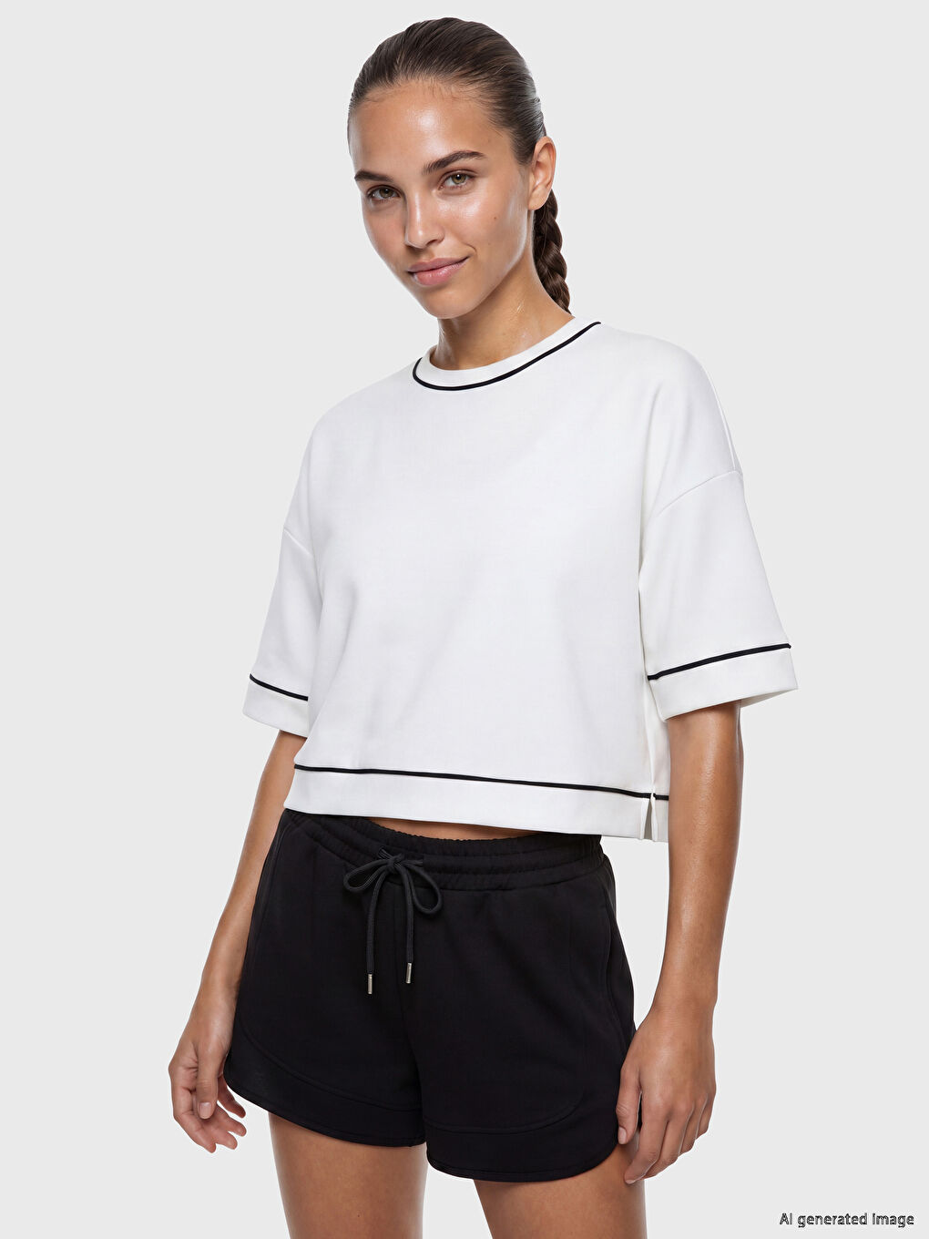 T-shirt sportiv i shkurtër për femra me prekje të butë