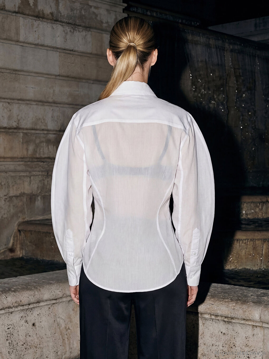 Beyaz Regular Fit Kadın Gömlek-2