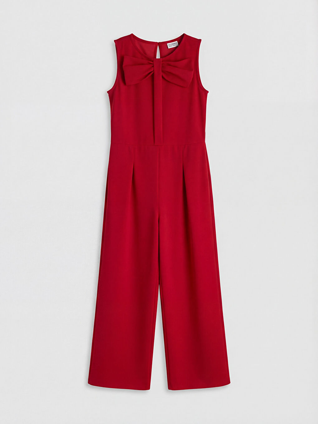 Kırmızı Bisiklet Yaka Fiyonk Detaylı Kız Çocuk Tulum