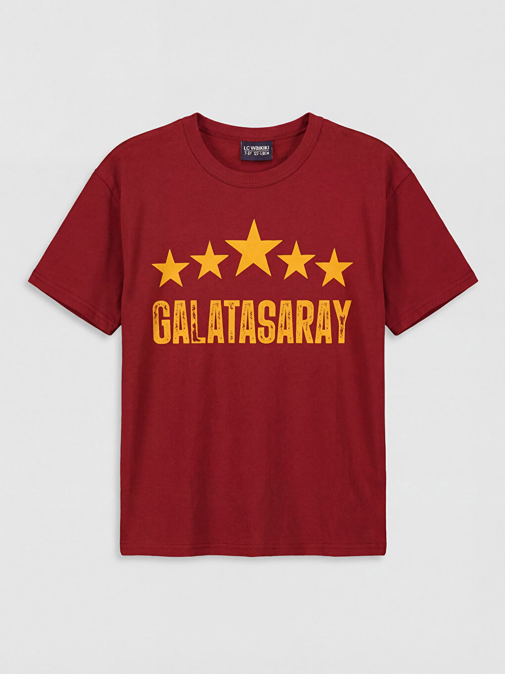 Kırmızı Bisiklet Yaka Galatasaray Baskılı Erkek Çocuk Tişört