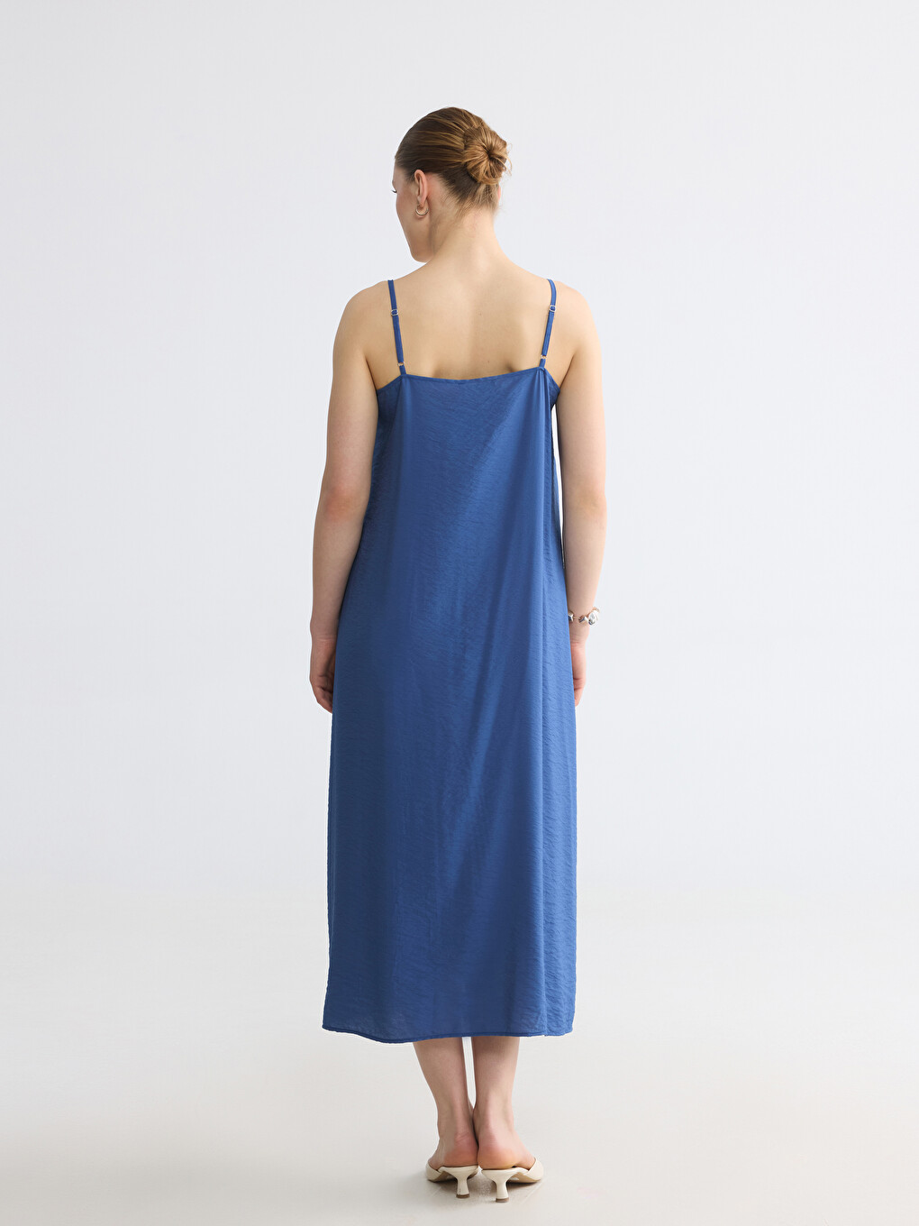 V Neck Strappy A-Line Dress-2