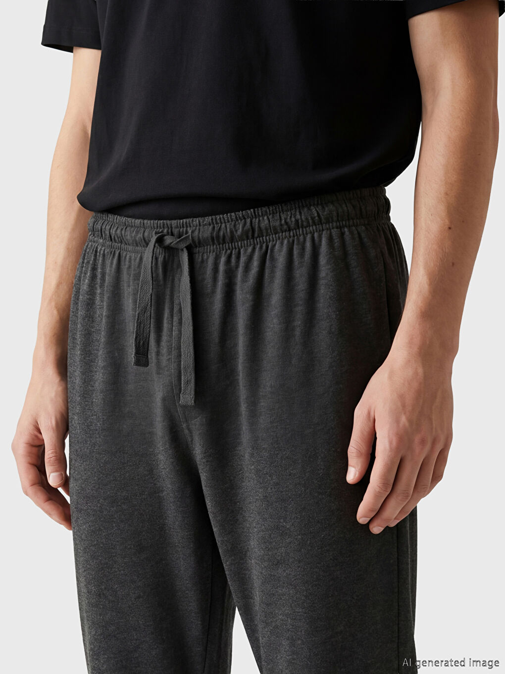 Siyah Beli Lastikli Erkek Pijama Altı 2'li-4