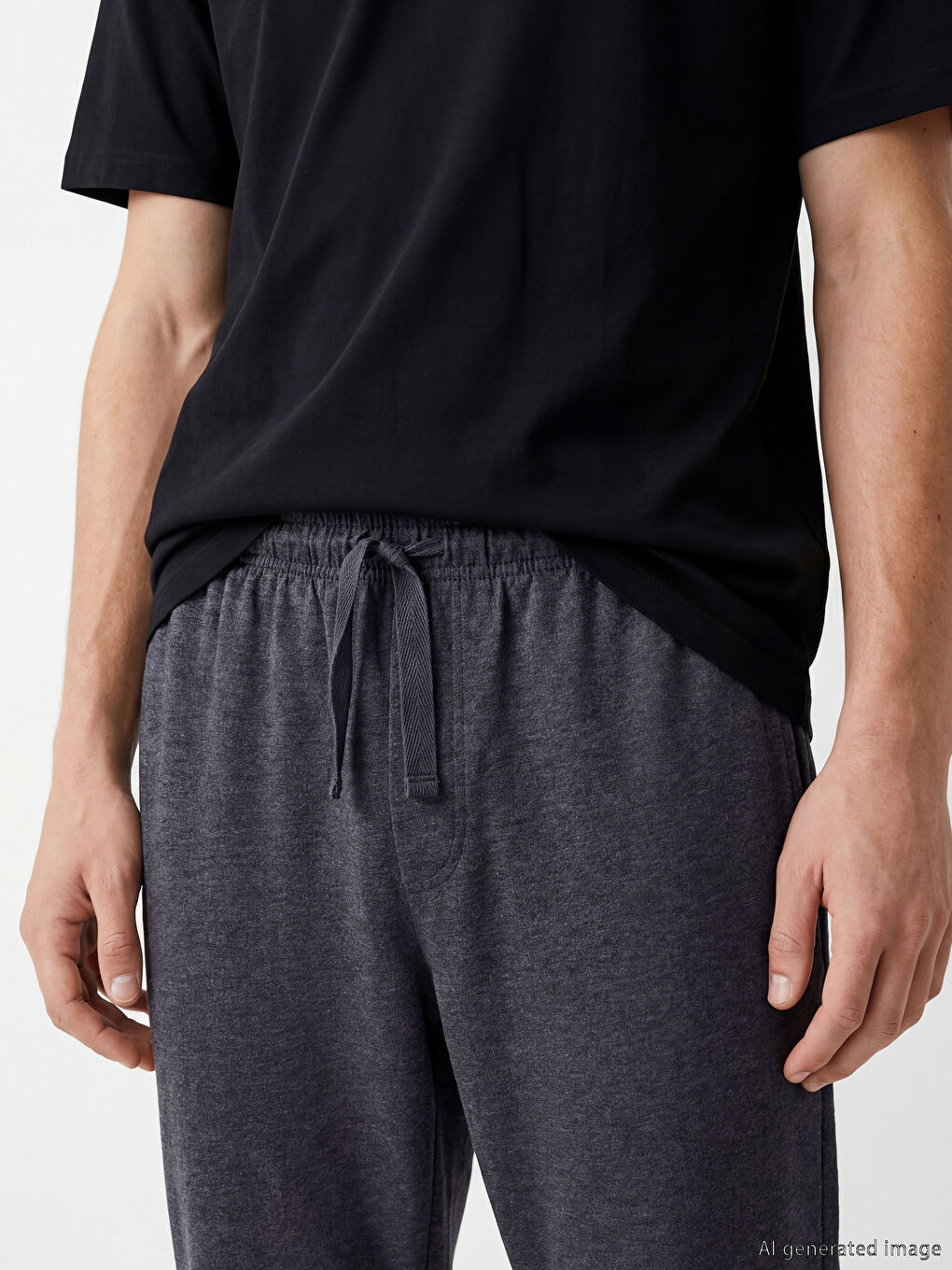 Lacivert Beli Lastikli Erkek Pijama Altı 2'li-4