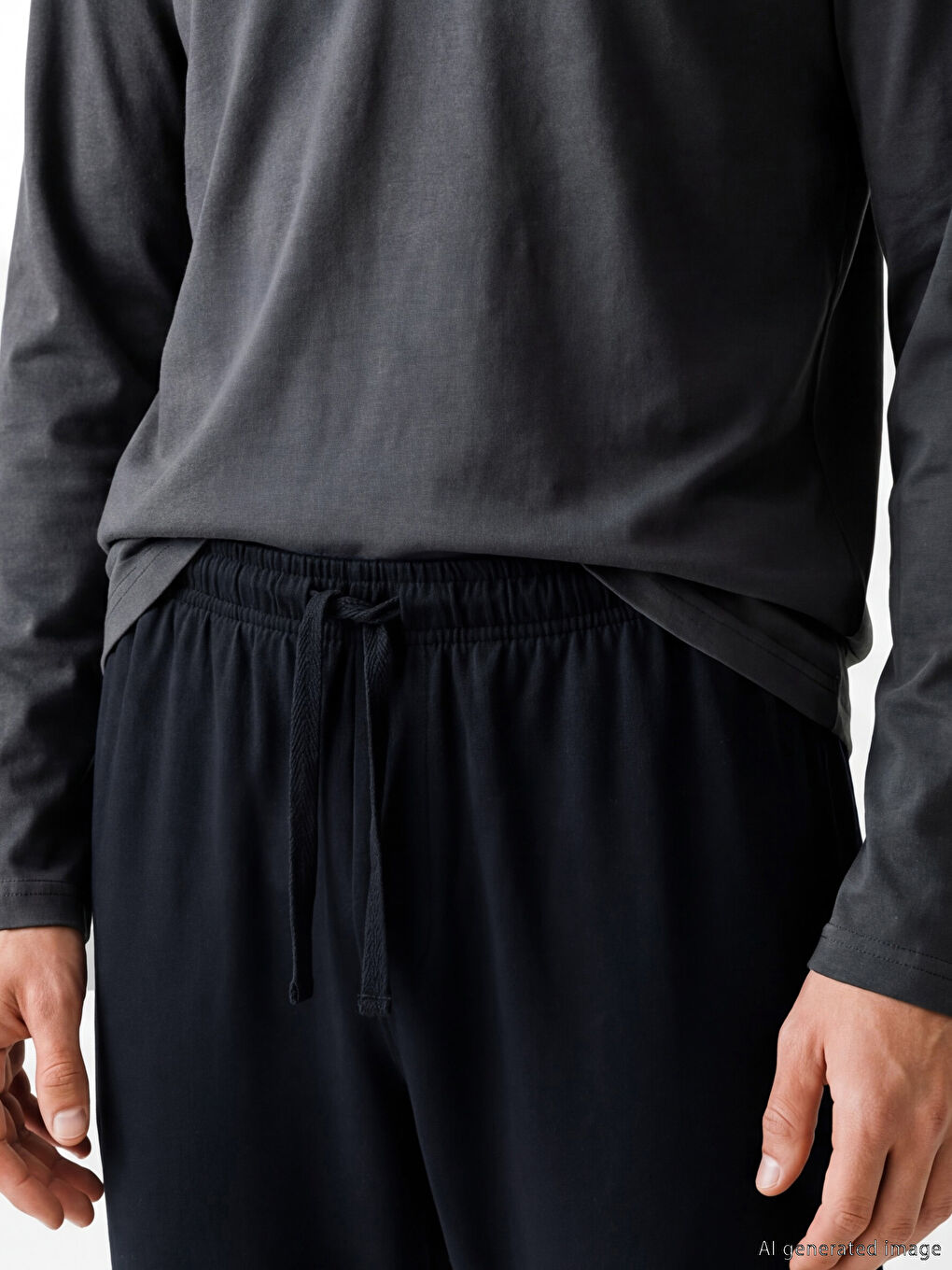 Lacivert Beli Lastikli Erkek Pijama Altı 2'li-5