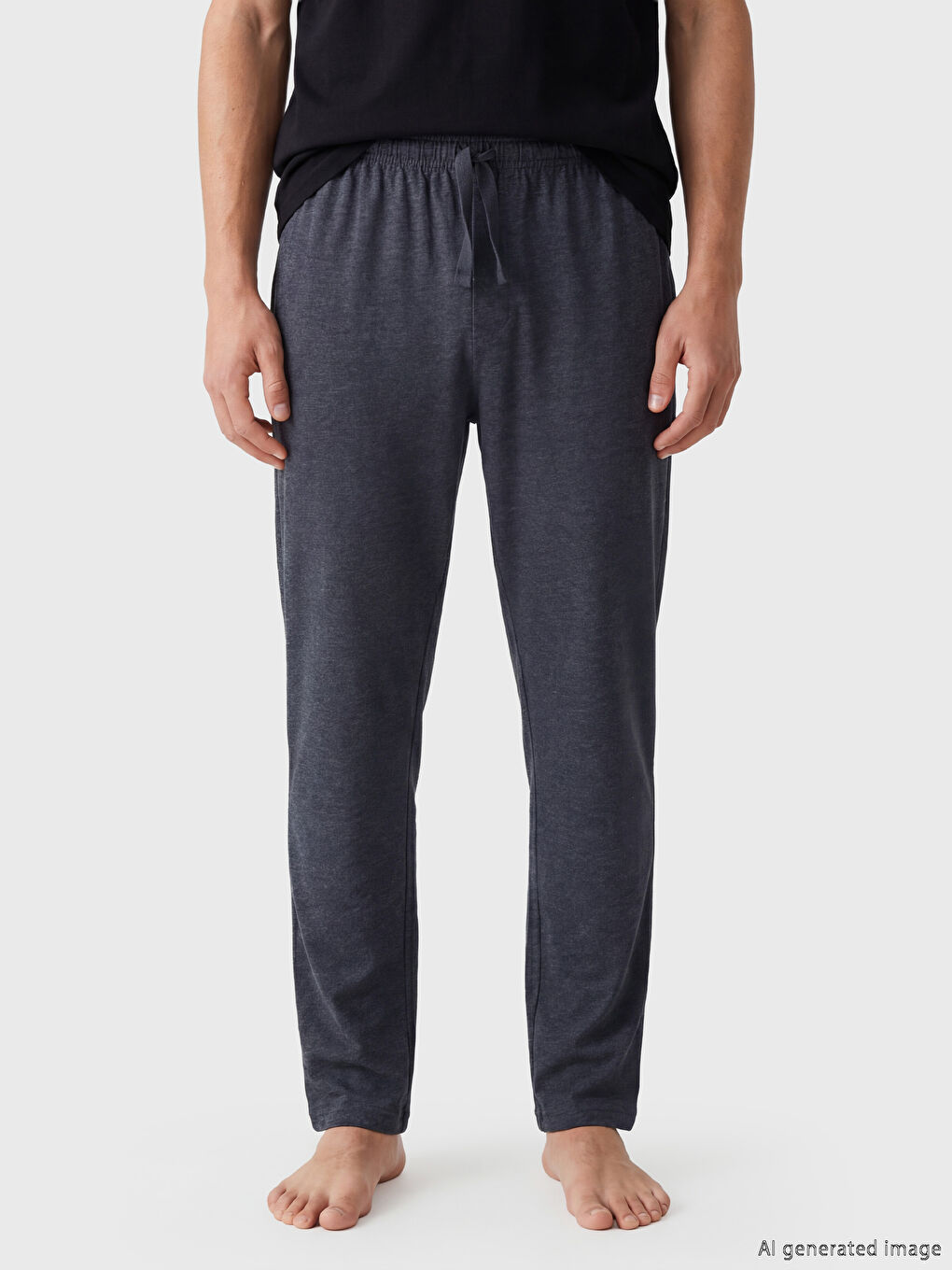 Lacivert Beli Lastikli Erkek Pijama Altı 2'li-6