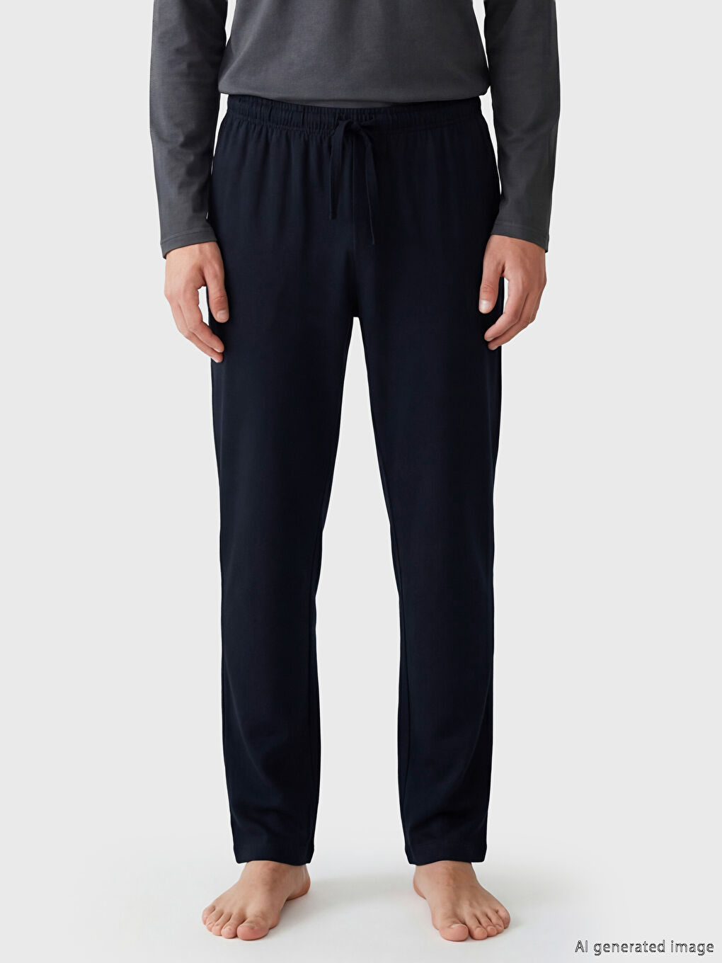 Lacivert Beli Lastikli Erkek Pijama Altı 2'li-7