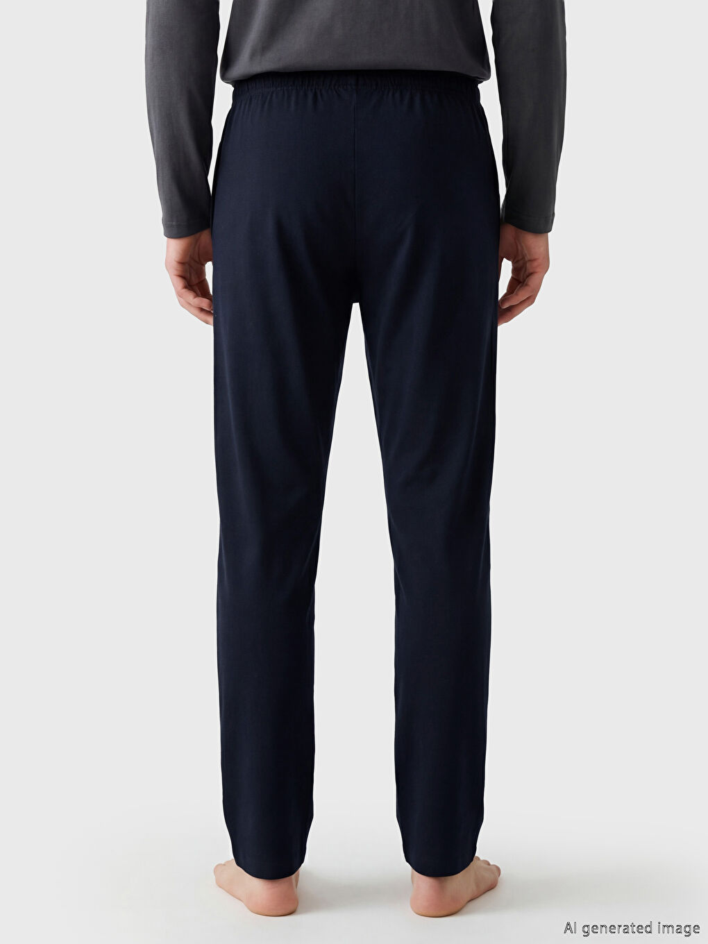 Lacivert Beli Lastikli Erkek Pijama Altı 2'li-9