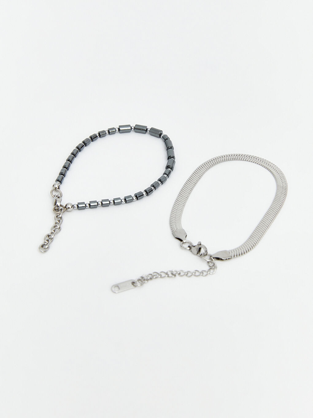 Gri Erkek Bileklik Seti 2'li