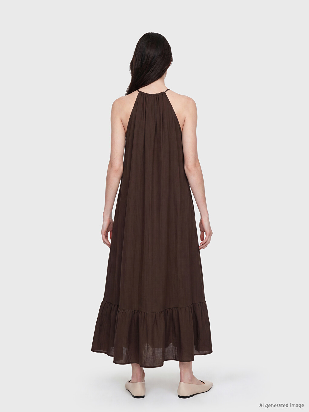 Tie Neck Bead Detailed Dress-3