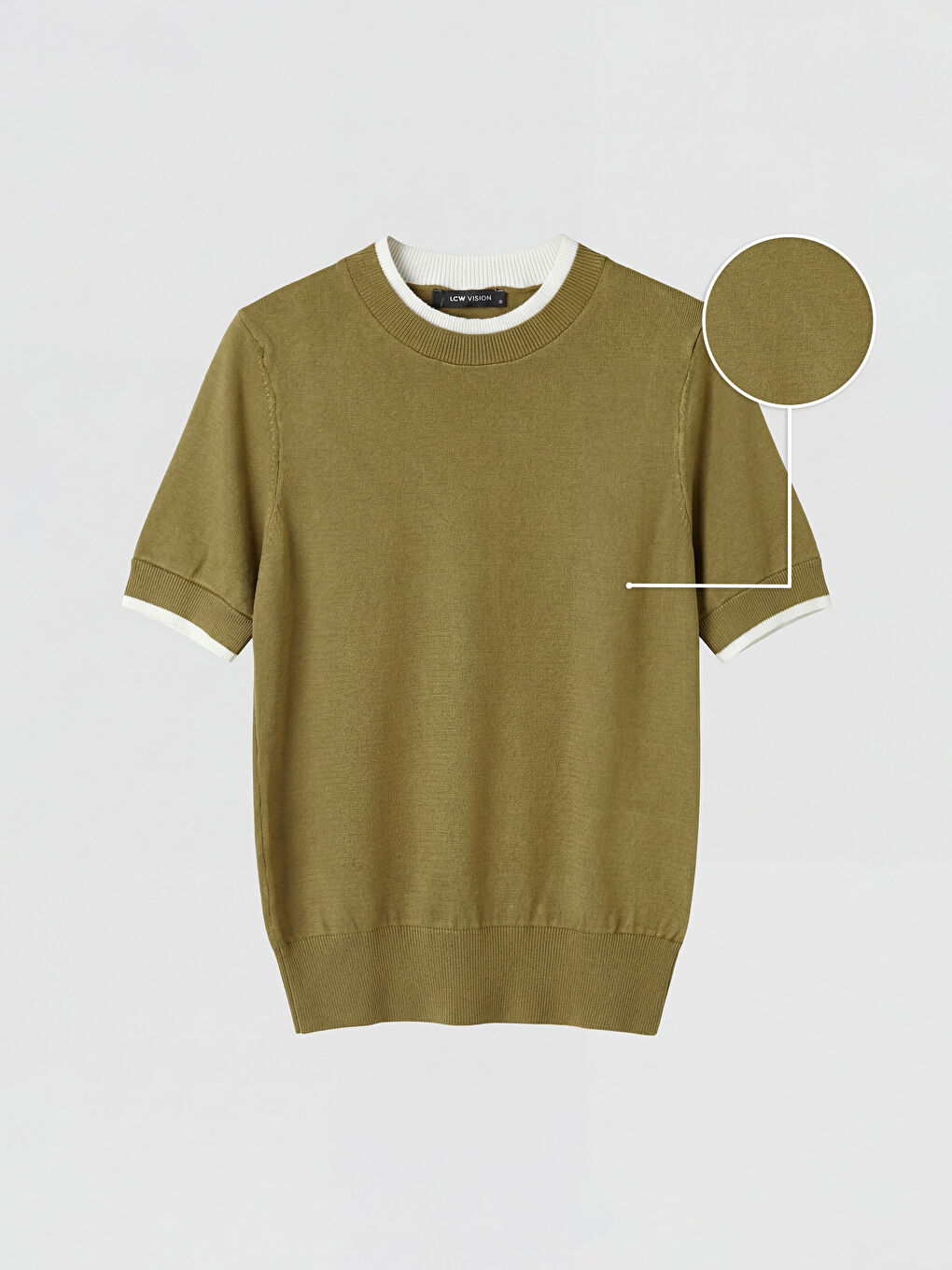 Haki Bisiklet Yaka Kadın Triko Kazak