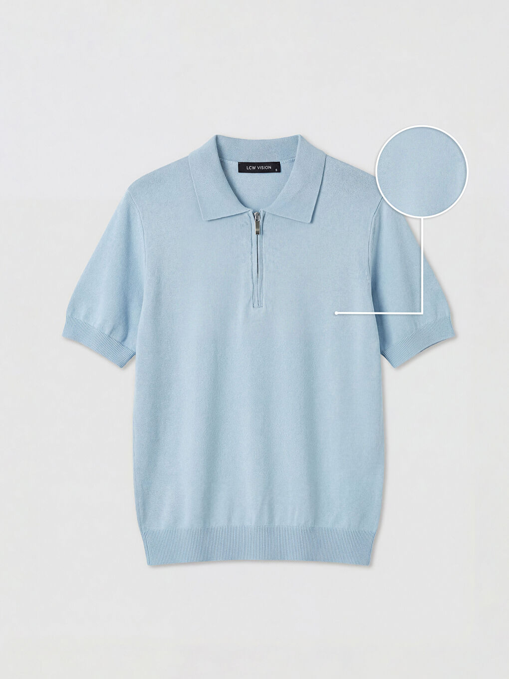 Mavi Polo Yaka Kadın Triko Kazak