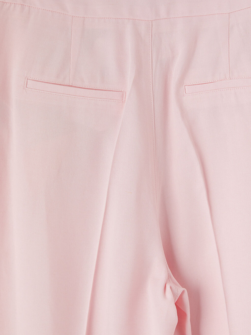 Pembe Geniş Paça Keten Karışımlı Kadın Pantolon-3