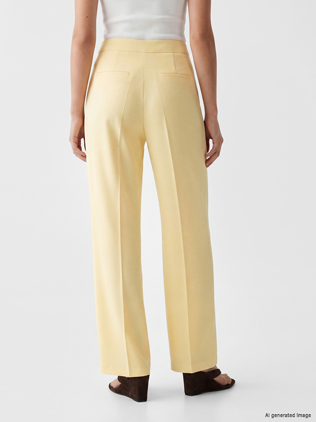 Pantalon Femme Coupe Régulière en Mélange de Lin-3