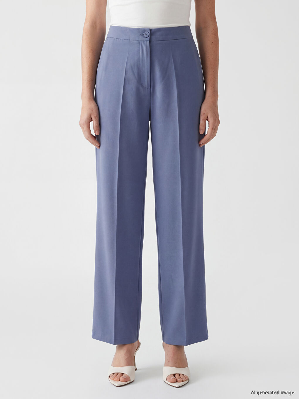 Mavi Regular Fit Keten Karışımlı Kadın Pantolon-1