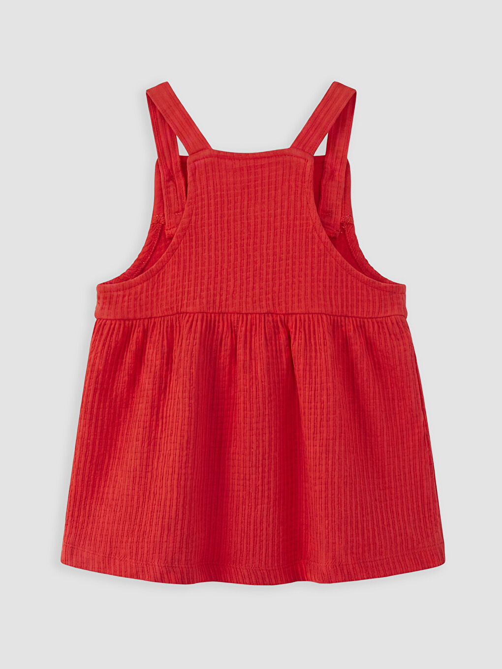Kırmızı Kız Bebek Salopet Elbise ve Tişört-6