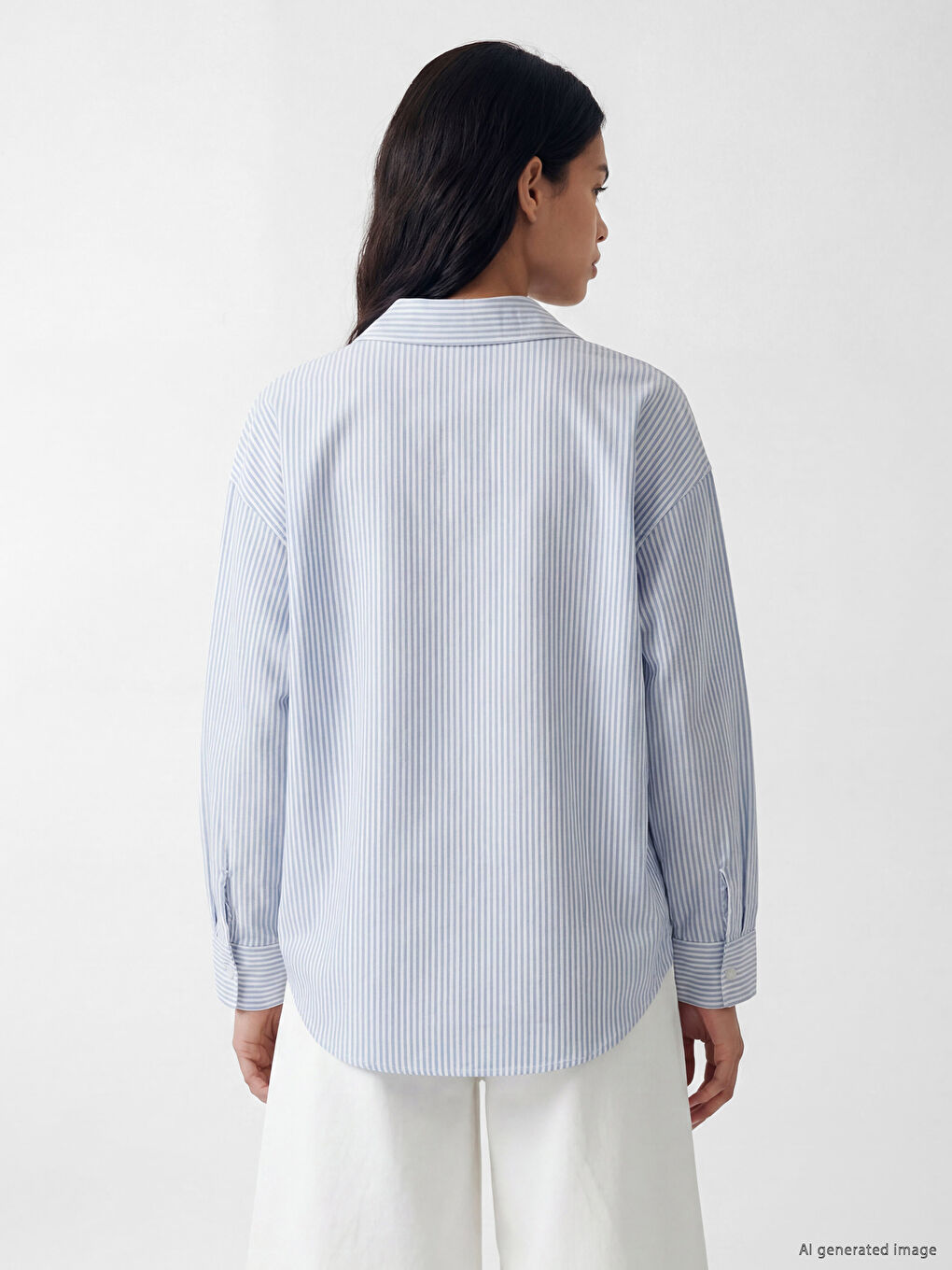 Striped Linen Blend Women's Shirt-3