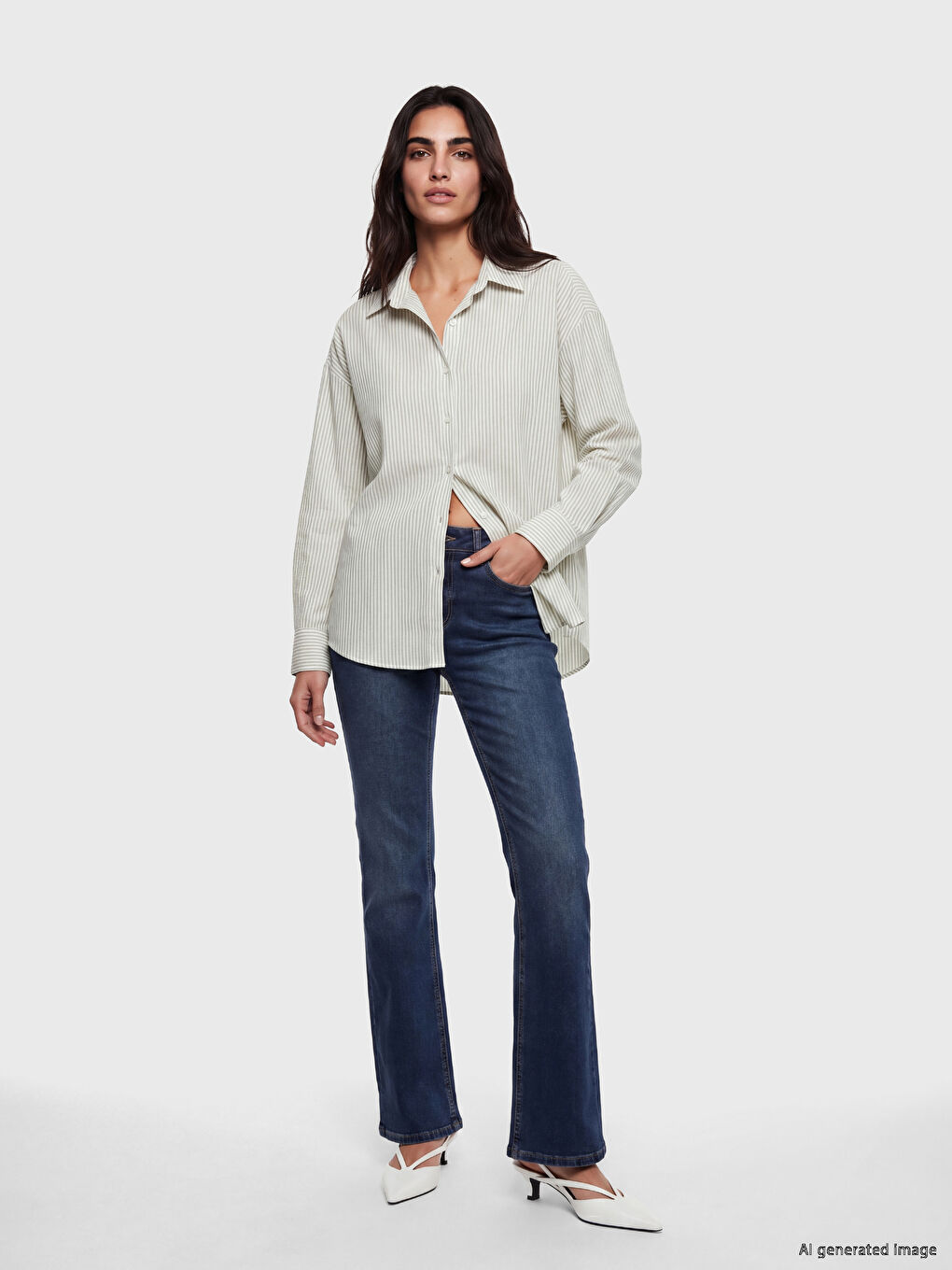 Striped Linen Blend Women's Shirt-1
