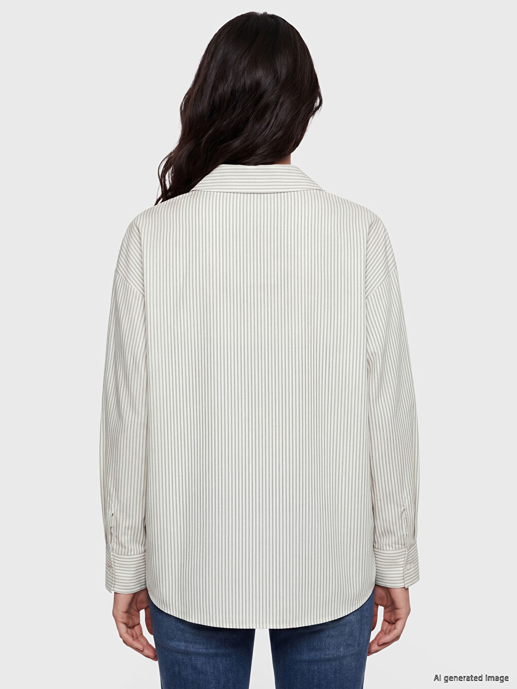 Striped Linen Blend Women's Shirt-3