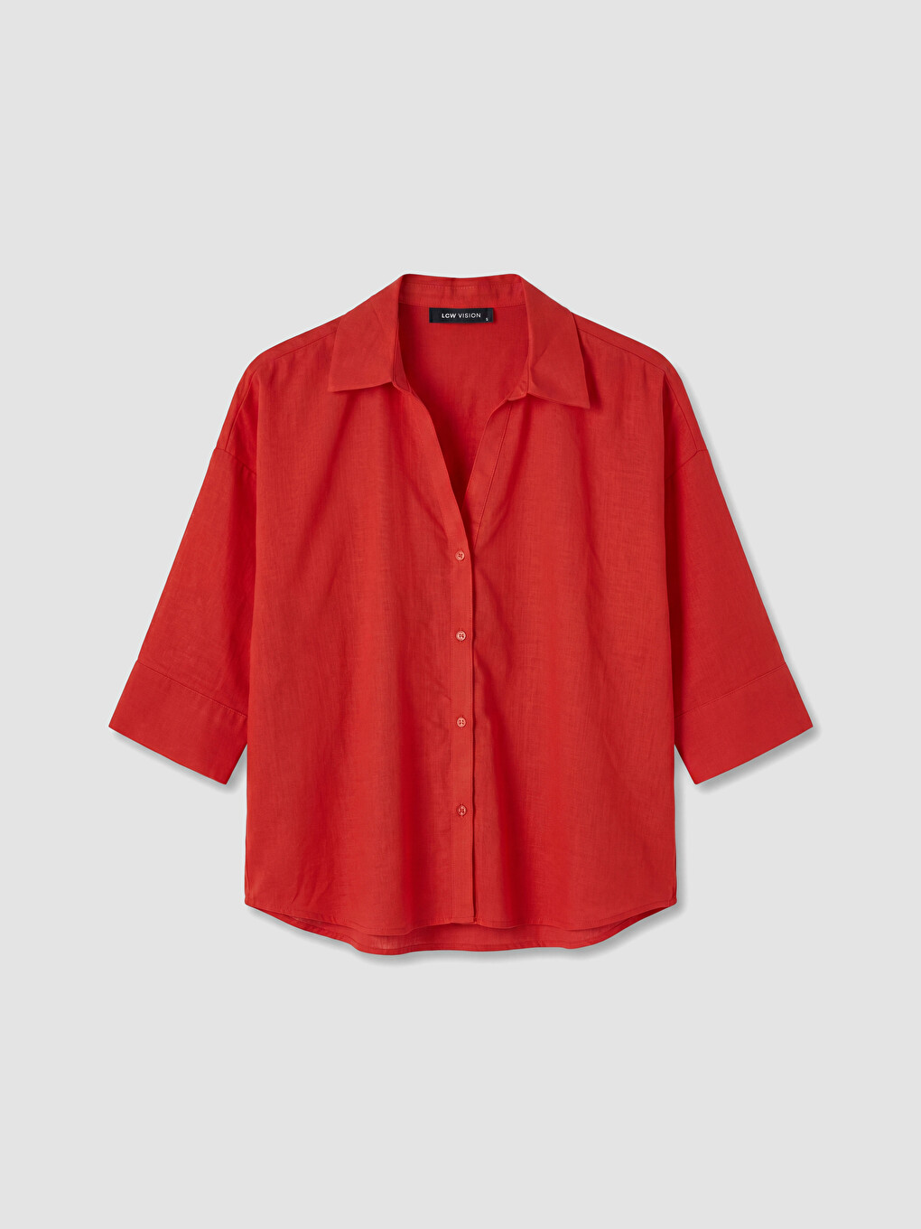 Kırmızı Oversize Poplin Kadın Gömlek