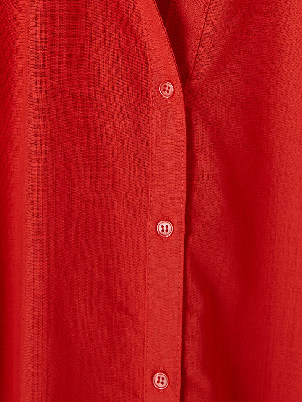 Kırmızı Oversize Poplin Kadın Gömlek-1