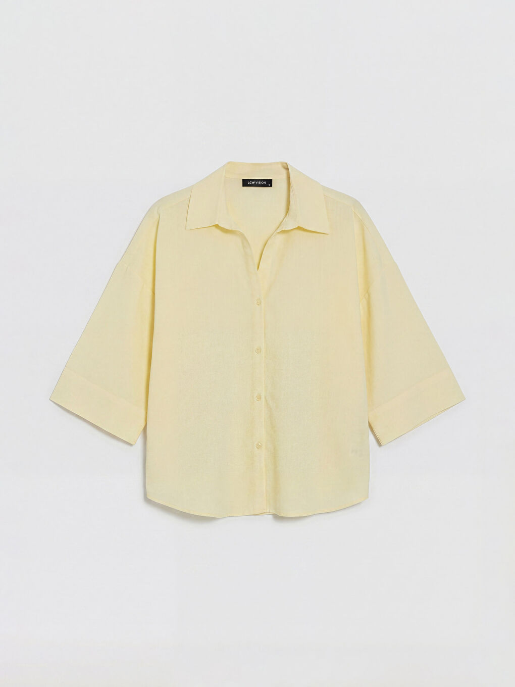 Sarı Oversize Poplin Kadın Gömlek