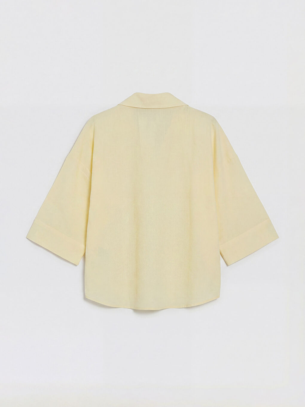 Sarı Oversize Poplin Kadın Gömlek-1