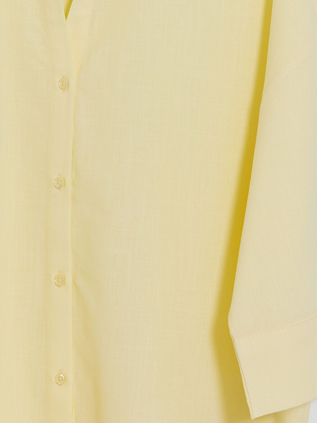Sarı Oversize Poplin Kadın Gömlek-2