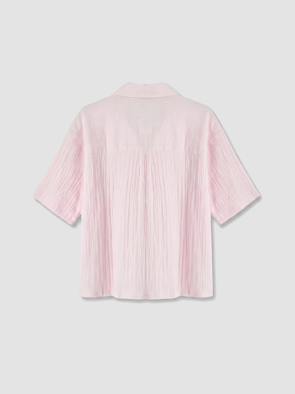 Pembe Müslin Kadın Gömlek-2