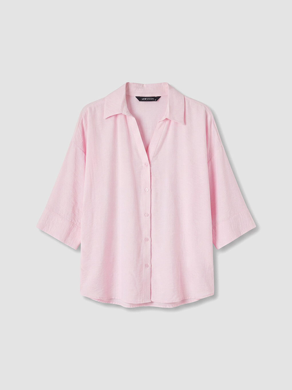 Pembe Oversize Armürlü Kadın Gömlek