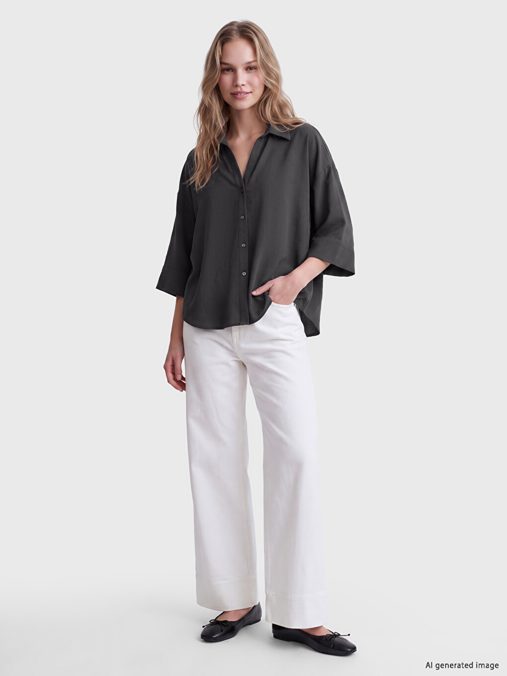 Oversize Dobby Women's Shirt-1