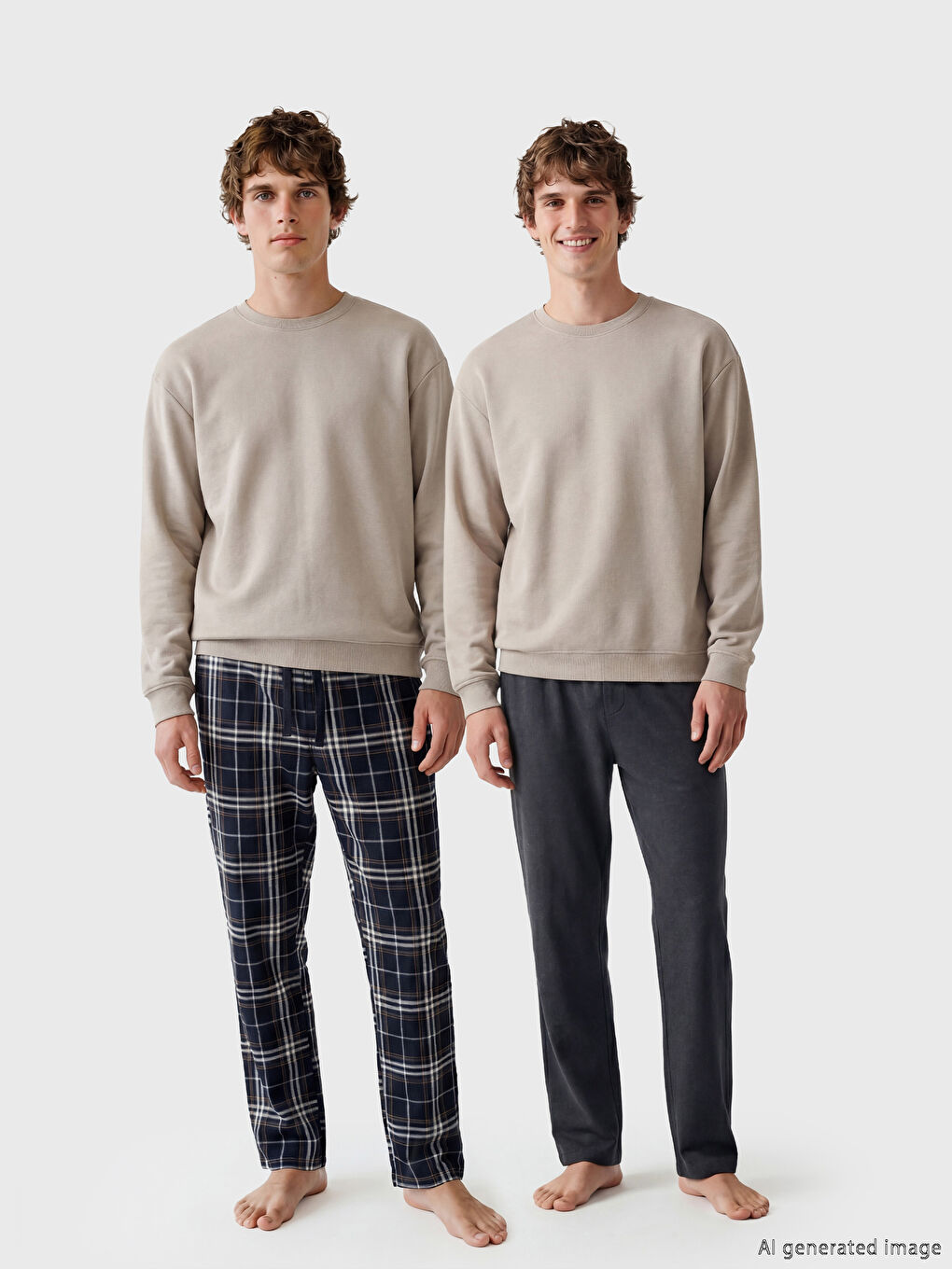 Siyah Standart Kalıp Erkek Pijama Altı 2'li-1