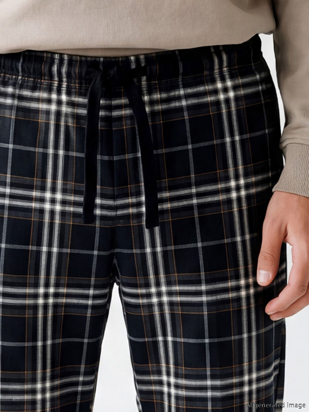 Siyah Standart Kalıp Erkek Pijama Altı 2'li-5